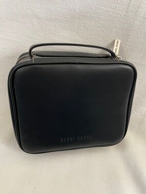 Bobbi Brown Black faux Leather Cosmetic Case with Top Handle.